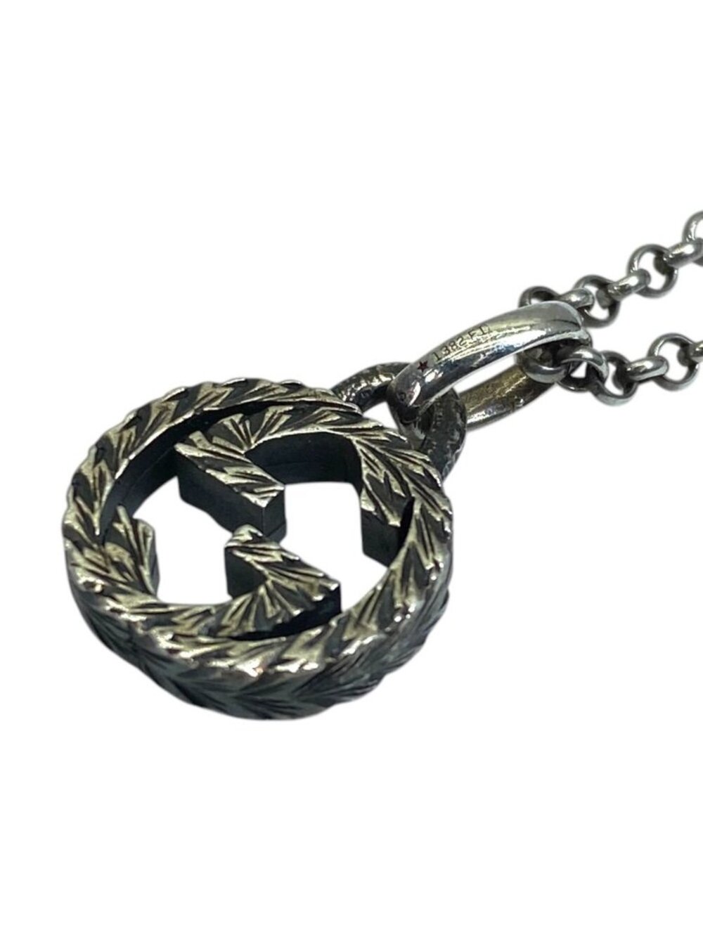 Gucci Arabesque Interlocking Necklace Pendant GG Logo Star Ring Silver Classic - Picture 5 of 11